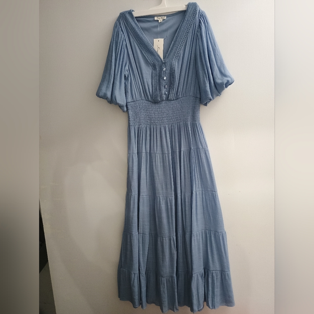 Elegant Sky Blue Maxi Dress